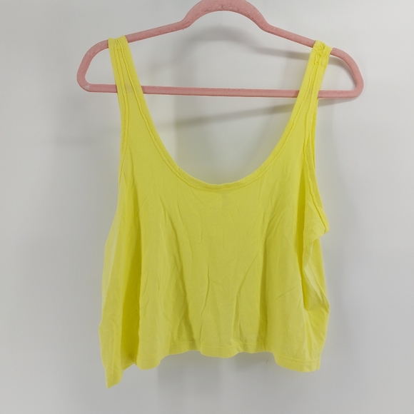 bp neon yellow cropped tank top - Picture 1 of 4